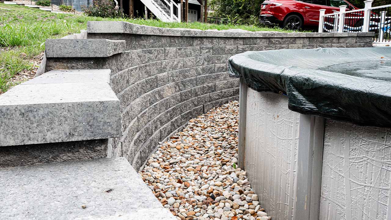 Pool Retaining Wall Installation